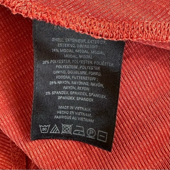 Anthropologie Maeve burn orange soft stretchy jersey knit Surplice Nora dress - Picture 6 of 6